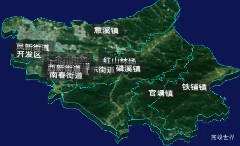 threejs潮州市湘桥区geoJson地图3d地图自定义贴图加CSS3D标签